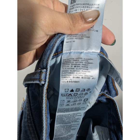 Levi's Womens White Oak Cone Denim High Rise Raw Hem Jeans Sz 31 Streetwear City - Picture 8 of 10